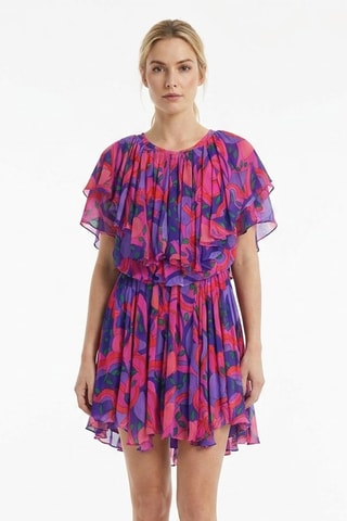 Abito con volant in seta - Rosa