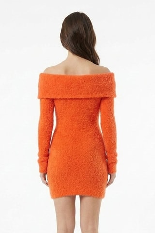 Abito taglio dritto in mohair e lana - Arancione