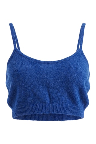 Crop top in alpaca - Blu