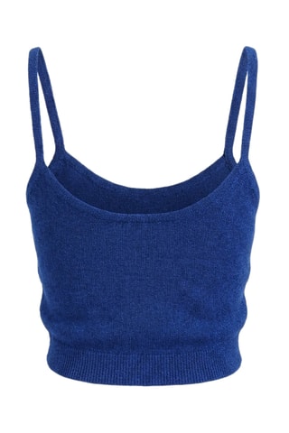 Crop top in alpaca - Blu