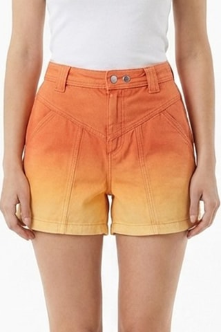 Shorts dip and dye in lino - Arancione