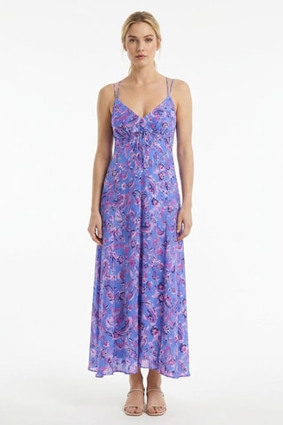 Abito midi in seta - Blu