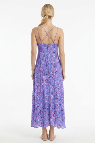 Abito midi in seta - Blu
