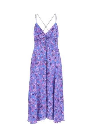 Abito midi in seta - Blu