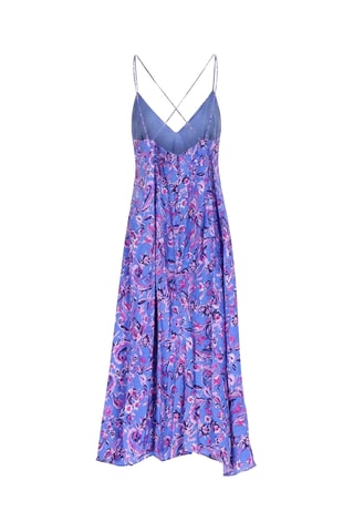 Abito midi in seta - Blu
