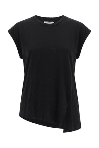 Top in lino - Nero