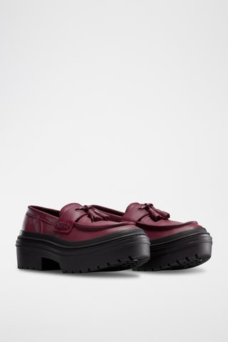 Mocassins plateformes en cuir Chuck Taylor All Star Lugged Heel Loafer - Bordeaux