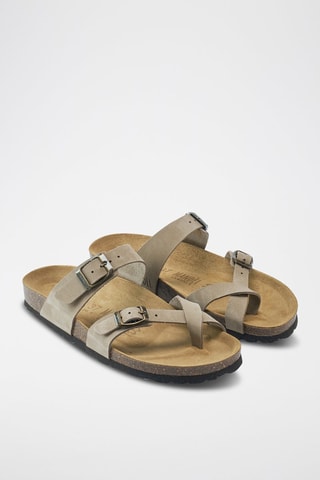 Ciabattein pelle scamosciata Daria - Grigio