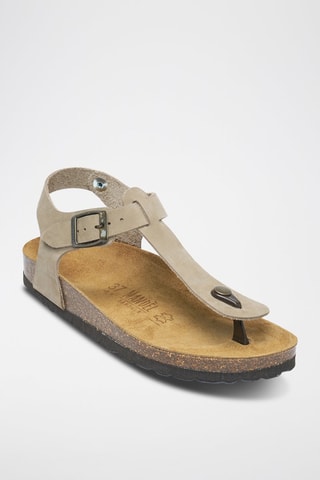 Sandali in pelle scamosciata Leon - Grigio