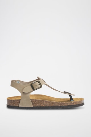Sandali in pelle scamosciata Leon - Grigio