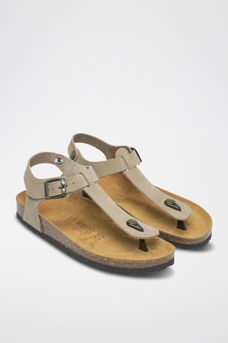 Sandali in pelle scamosciata Leon - Grigio