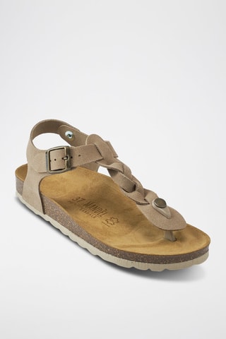 Sandali in pelle scamosciata Aida - Grigio