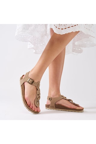 Sandali in pelle scamosciata Aida - Grigio