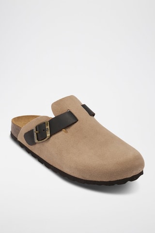 Sabot in pelle Noe - Marrone