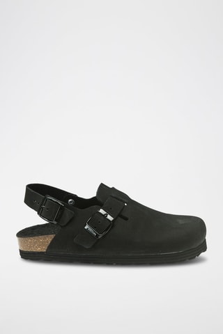 Sabot in pelle Oscar - Nero