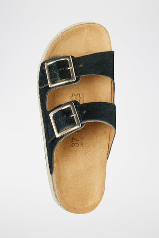 Ciabatte platform in pelle Aurora - Nero