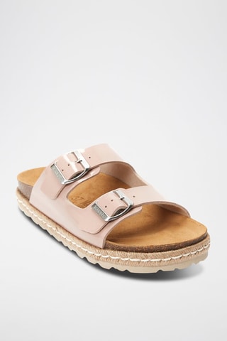 Ciabatte in ecopelle verniciate Ana - Rosa e marrone