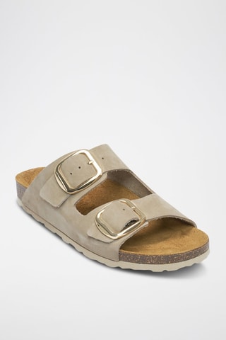Mules en nubuck Alberto - Doré