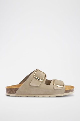Mules en nubuck Alberto - Doré