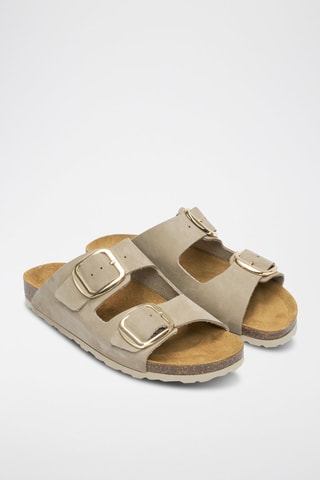 Mules en nubuck Alberto - Doré