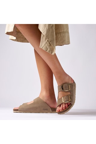 Mules en nubuck Alberto - Doré