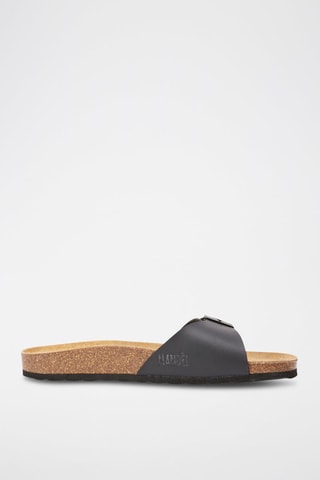 Mules en éco-cuir Agata - Noir et marron