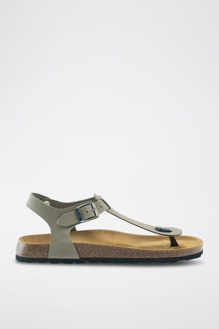 Sandali in pelle scamosciata Léon - Argentato e grigio
