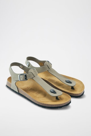 Sandali in pelle scamosciata Léon - Argentato e grigio