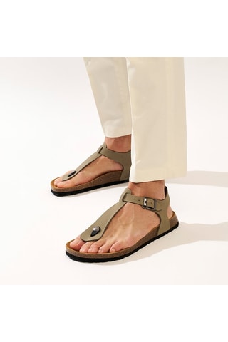 Sandali in pelle scamosciata Léon - Argentato e grigio