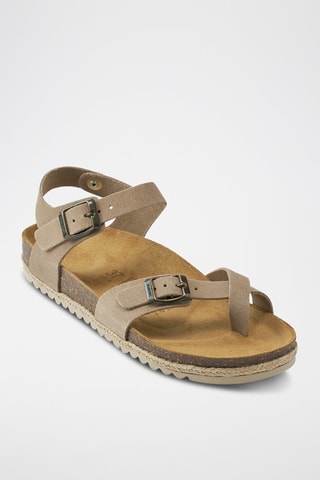 Sandali in pelle scamosciata Elisa - Grigio
