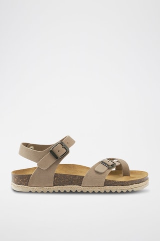 Sandali in pelle scamosciata Elisa - Grigio