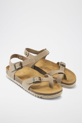 Sandali in pelle scamosciata Elisa - Grigio