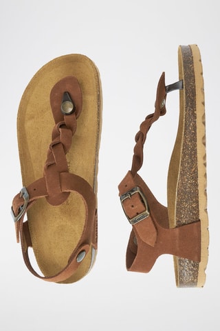 Sandali in pelle scamosciata Aida - Marrone