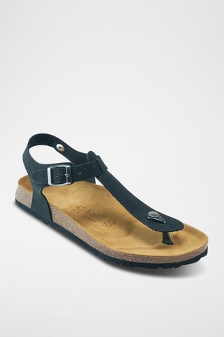 Sandali in pelle scamosciata Léon - Argentato e nero