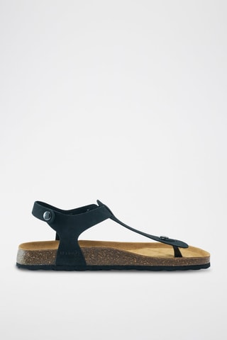 Sandali in pelle scamosciata Léon - Argentato e nero