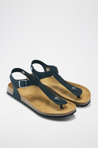 Sandali in pelle scamosciata Léon - Argentato e nero
