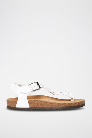 Sandali in ecopelle Aida - Bianco, marrone e nero