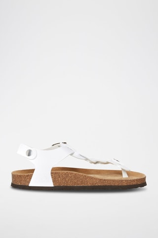 Sandali in ecopelle Aida - Bianco, marrone e nero