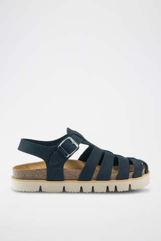 Sandali in pelle scamosciata Helena - Nero