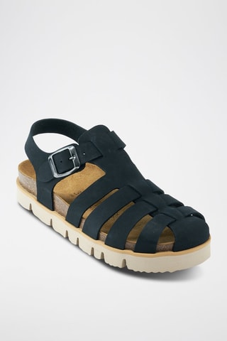 Sandali in pelle scamosciata Helena - Nero