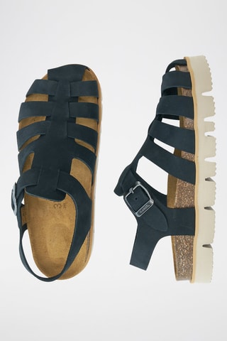 Sandali in pelle scamosciata Helena - Nero