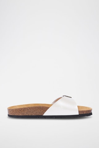 Ciabatte in ecopelle Agata - Marrone, bianco e nero