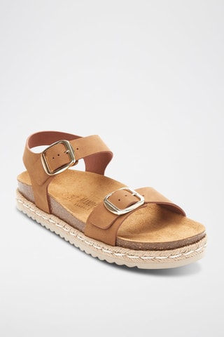 Sandali platform in ecopelle Ines - Marrone