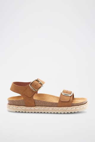 Sandali platform in ecopelle Ines - Marrone