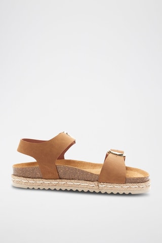 Sandali platform in ecopelle Ines - Marrone