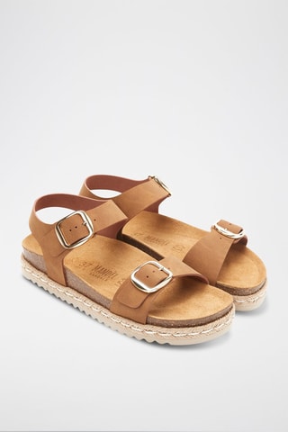 Sandali platform in ecopelle Ines - Marrone