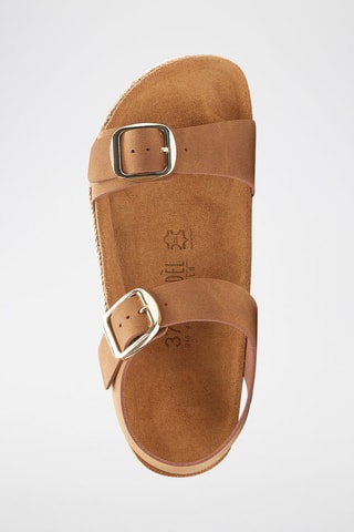 Sandali platform in ecopelle Ines - Marrone