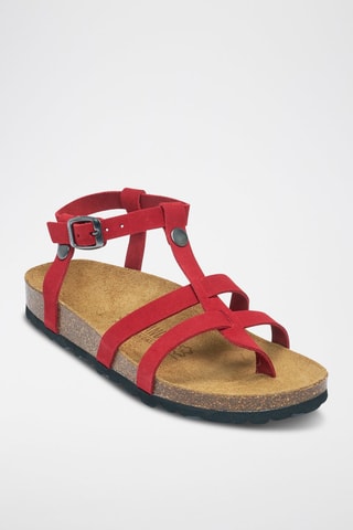 Sandali in pelle scamosciata Nina - Rosso