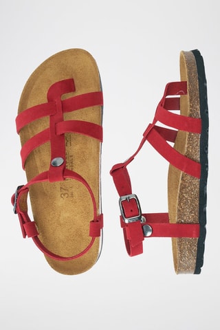Sandali in pelle scamosciata Nina - Rosso