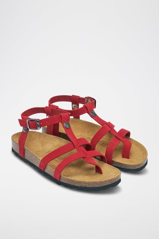 Sandali in pelle scamosciata Nina - Rosso
